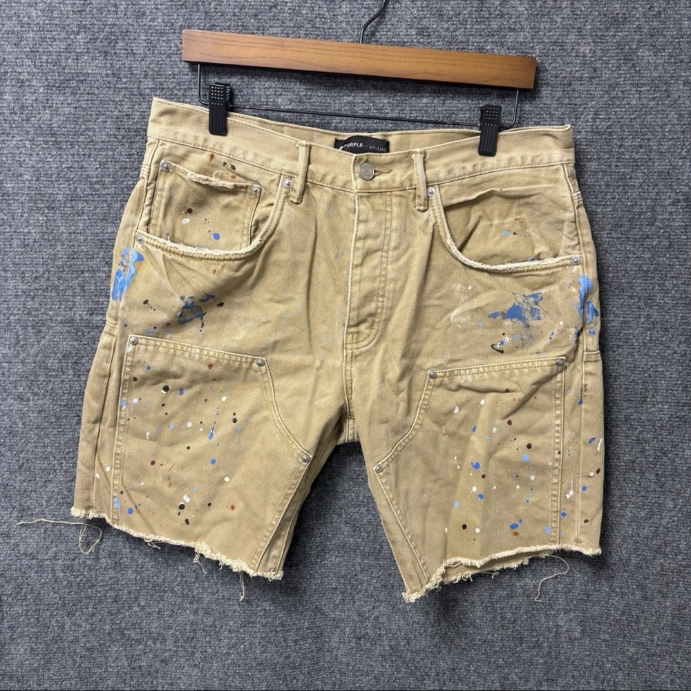 purple brand denim brown shorts size 34